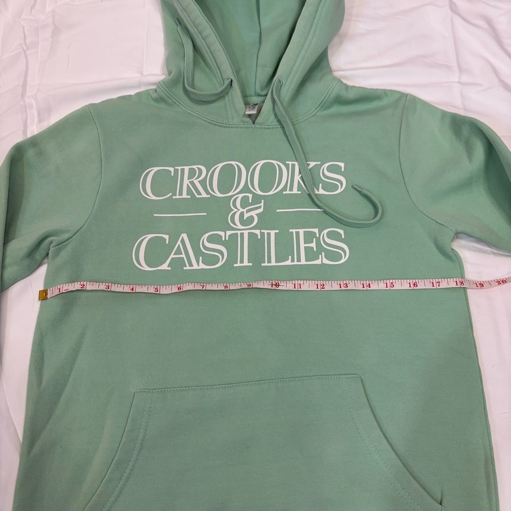 Crooks & Castles Pullover Hoodie Mint Green Women’s Small Sweatshirt Sweater - Picture 5 of 7